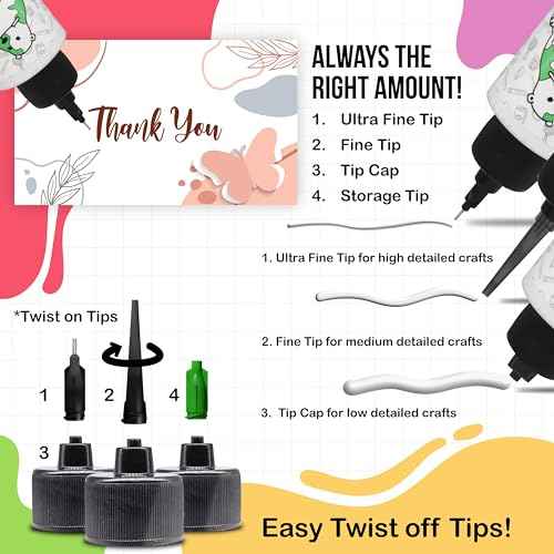Bearly Art Precision Craft Glue - The Original - 4fl oz - Tip Kit Included - Dries Clear - Metal Tip - Wrinkle Resistant - Flexible and Crack Resistant - Strong Hold Adhesive - Made in USA