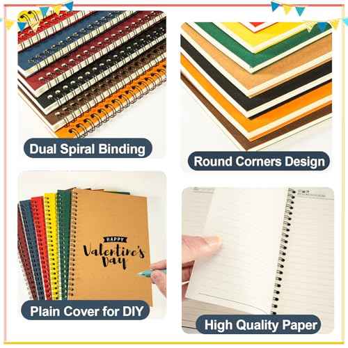 Spiral Notebook Bulk,54 Pcs A5 Notebook,8.3 x 5.5 Inch Spiral Notebooks,College Ruled Spiral Journal Notebook for Office Business School Gifts Supplies,100 Pages/50 Sheets, 9 Colors