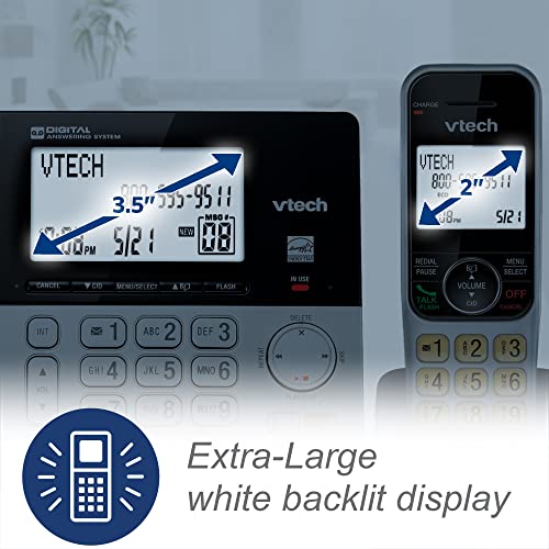VTech VG208 DECT 6.0 Corded/Cordless Phone with Answering Machine - 1 Handset