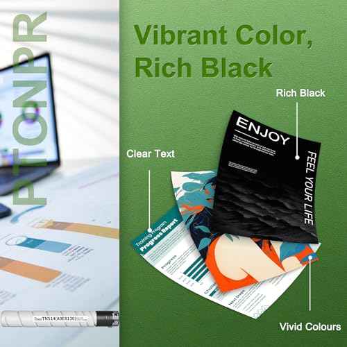 TN514K TN514 Toner Cartridge Black A9E8130 High Yield Replacement for Konica Minolta TN-514 BizHub C458 C558 C658 C258 C308 C368 Printers (1-Pack)