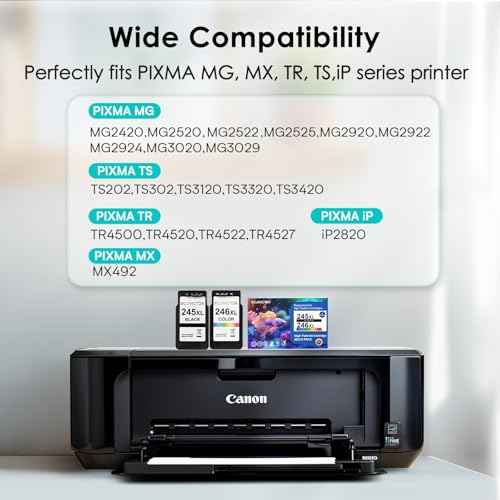 Eco-Friendly Ink Cartridge Replacement for Canon 245XL 246XL Black and Color Combo 2 Pack 245 246 PG-245 CL-246 XL for PIXMA TR4520 TR4522 TR4500 TS3320 MX492 MG2522 MG2920 MG3029 Printer