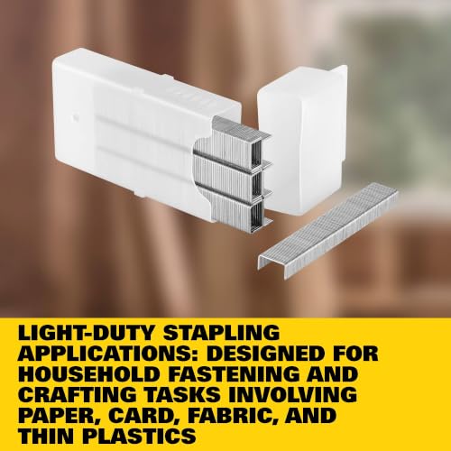Stanley 1/4 in Light-Duty Staples (TRA204T) 1000 Pack, Black/Yellow