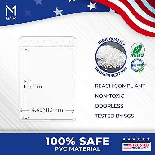 Mata1-USA Extra-Thick Plastic X-Large Vertical Card Protector (Clear, 4x6 Inch, 250 Pack), Large Size No Zipper ID Passport Holder