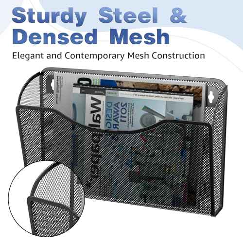 Wall File Organizer,Hanging Wall Mounted File Folder Binder Holder Mail Organizer for Office,Home and School Supplies