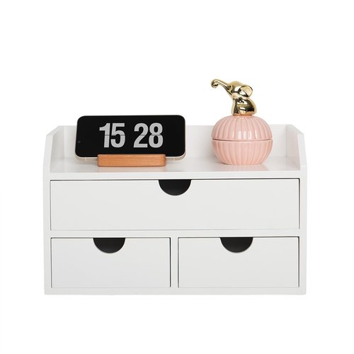 ZGZD Elegant Wooden Desk Organizer with 3 Drawers – Premium Tabletop Office Supplies Storage for Home & Office – Stylish, Space-Saving, Multi-Functional Desk Accessories