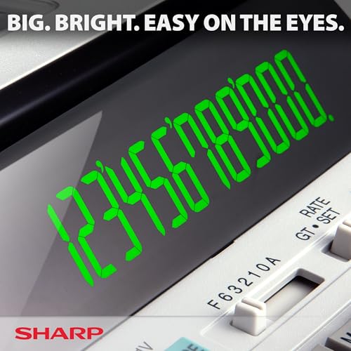 Sharp EL-1801V Ink Printing Calculator, 12-Digit LCD, Office & Business Use