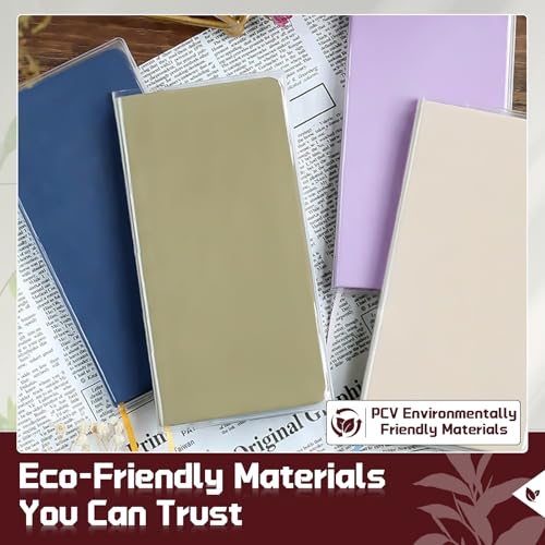 Clear PVC Book Cover for Hobonichi Weeks 2026, 8.19x7.68 Inch, 1-Pack with Pen Loop & Pockets