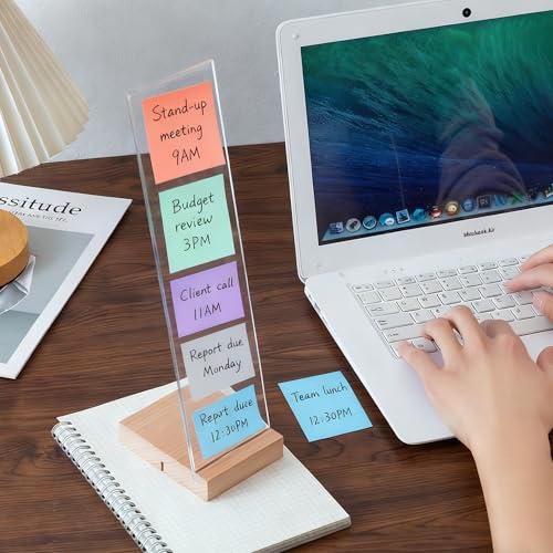 EFINLUKY Transparent 2-Pack Monitor Sticky Note Holder Acrylic Message Boards