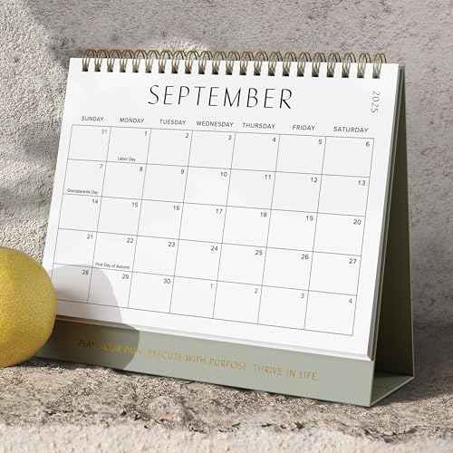 Aesthetic Desk Calendar 2025-2026 - Runs from June 2025 until December 2026 - Beautiful Small Flip Desktop Calendar for Easy Organizing