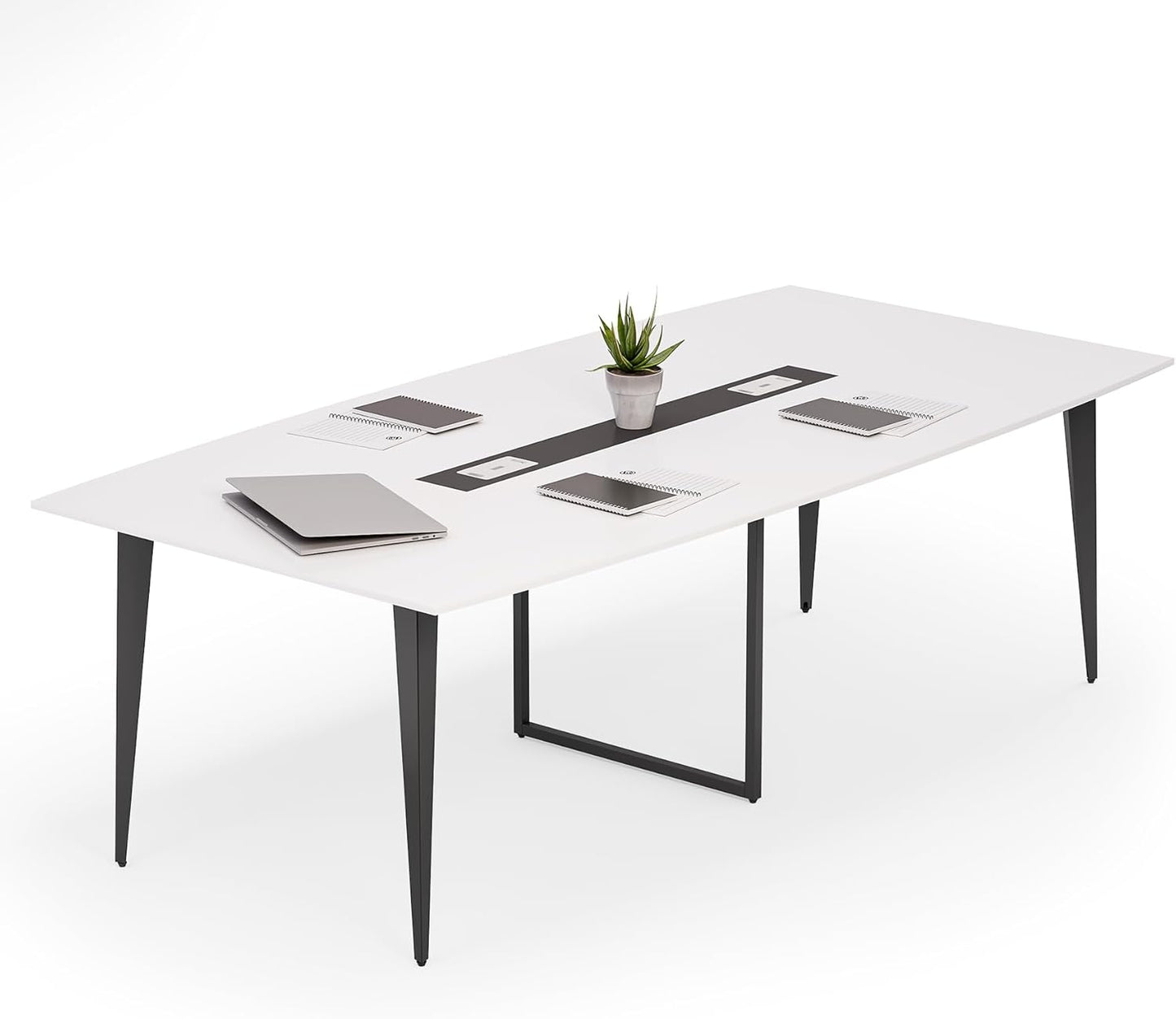 LITTLE TREE 6 FT Conference Room Table, 70.86L x 35.43W x 29.52H Inches Boat Shaped Meeting Seminar Boardroom Table