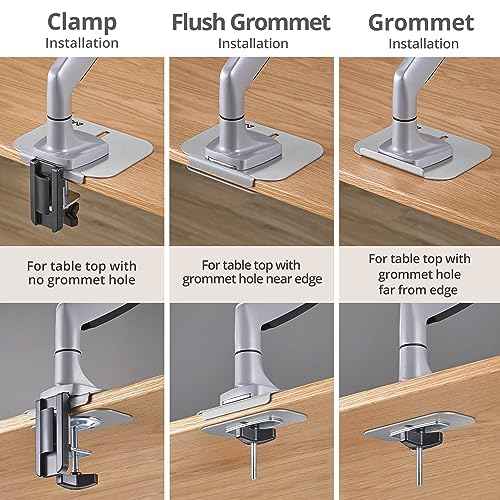 AVLT Adjustable Reinforcement Plate Bracket Mount for Fragile Tabletop - Supports Monitor Stand with C Clamp Or Grommet Installation - Gray