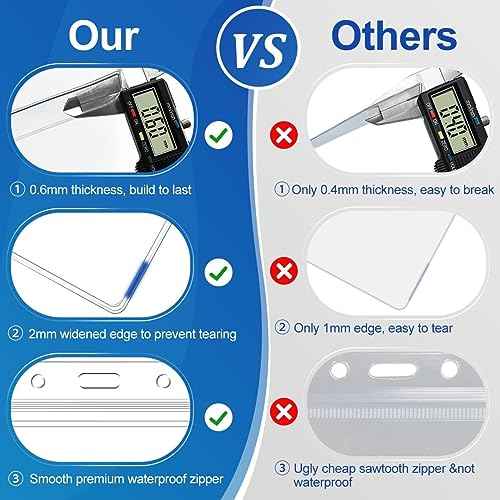 200 Pcs Clear Plastic Extra Thick Horizontal Card Holders, 4x3 Inch Sealable Waterproof Name Badge Bank ID Card Protector