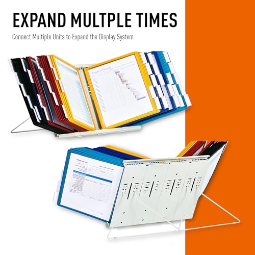 Durable Desktop Reference System with 10 Double-Sided Color Panels, Assorted