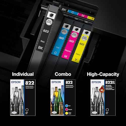 EPSON 822 DURABrite Ultra Ink High Capacity Yellow Cartridge (T822XL420-S) Works with WorkForce Pro WF-3820, WF-3823, WF-4820, WF-4830, WF-4833, WF-4834
