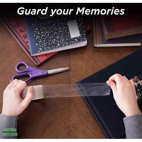BookGuard 1.5 Inch Transparent Bookbinding Tape, Ideal for Book Repair and Library Supplies, Stretchable and Clear - 15 Yards Librarian Tape Clear - Case of 5