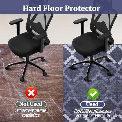 Office Chair Mat,36"x48" Chair Mats for Hardwood Floor,Safe Mats for Under Desk Chairs with Anti-Slip Backing,Computer Chair Mats with Sturdy Locked Edge,Easy to Clean Desk Chair Mat for Home/Office