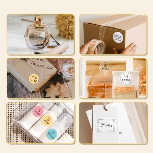 3 Rolls Round Clear Labels for NIIMBOT B1 B21 B3S K3 Label Maker, 2'' x 2'' (50x50mm) Printer Labels, Food Labels for Jars, Personalized Editable Labels for Home/School/Office