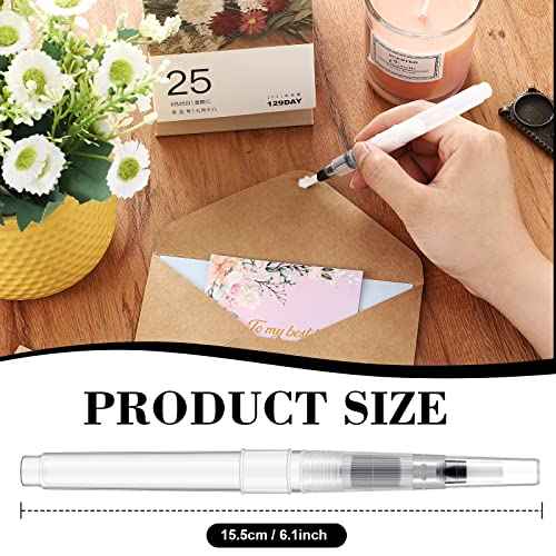 Breling 4 Pieces Pencil Style Envelope Moistener, Stamp Moistener with Nylon Brush Head Mailing Letter Sealer Envelope Licker for Office Classroom, Clear