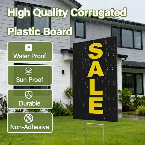 24x36 Corrugated Plastic Board Black - 4 Pack, Weatherproof Sign Sheets