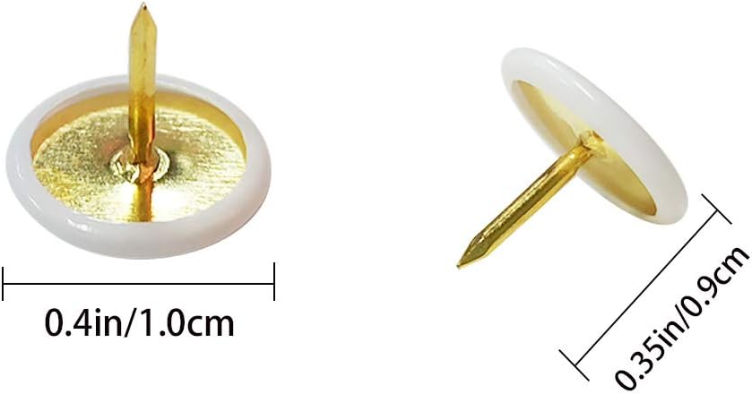 Skiennix Push Pins - Durable Plastic Round Head Thumbtacks for Home, Office & School | 100PCS White
