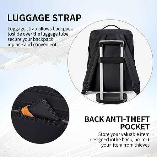 Stylish Laptop Backpack for Women Airline Approved Perfect for Work College and Travel Multi-Functional Casual Daypack Fits 15.6 Inch Notebook (Black)