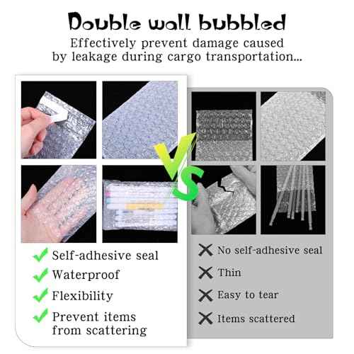 300Pcs Bubble Wrap Bags 4 x 6 Inch Clear Bubble Out Bags Self Sealing Bubble Wrap Pouches Double Wall Bubble Pouch Bag for Moving and Storage