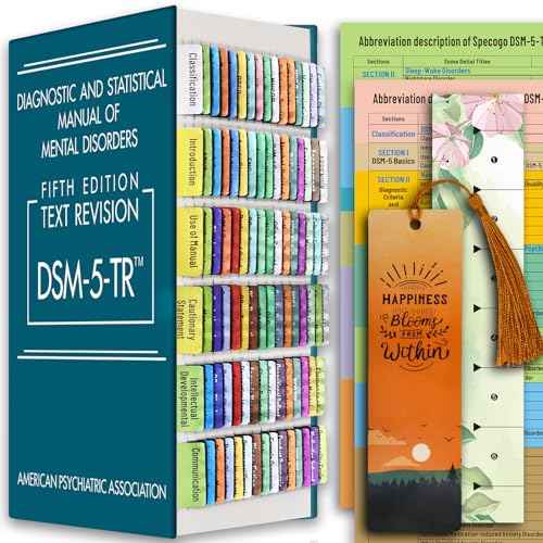 Index Tabs for DSM-5-TR 2022, Color-Coded and Laminated DSM-V-TR Tabs for The Diagnostic and Statistical Manual of Mental Disorders, Tear-Resistant & Waterproof (DSM-5-TR(New Upgrade))