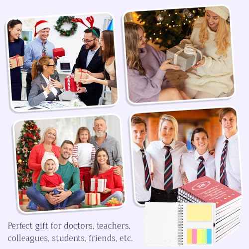 24 Set Employee Appreciation Gift Thank You Notebook with Sticky Note Inspirational Team Journal Notepad Bulk Ballpoint Pen Keychain for Teacher Nurse Coworker (Boho Color, Stylish)