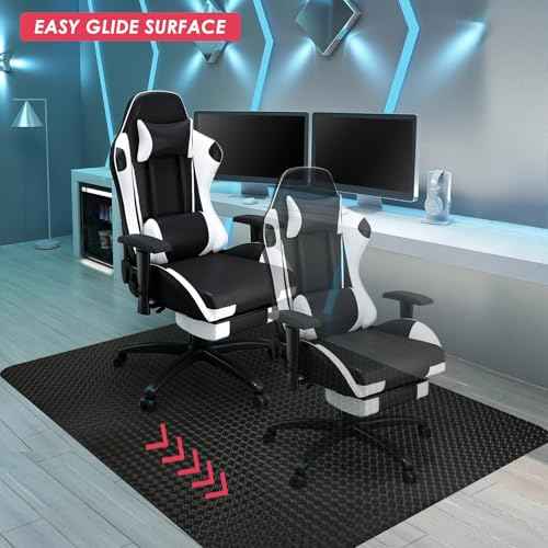 Vicwe Gaming Chair Mat for Hardwood Floor, 48"¡¿36" Office Chair Mat, PVC Computer Chair Mats, Easy Glide, Floor Protector for Rolling Chair-Black