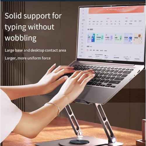 360¡Æ Rotating Laptop Stand for Surface Laptop 6 5 4 3 7 Go 3 (Surface Book 3 2) 2017 2018 2019 2020 2021 2022 2023 2024 2025 11 13 14 15 inch Laptop with Removable Cooling Fan, Foldable for Desk