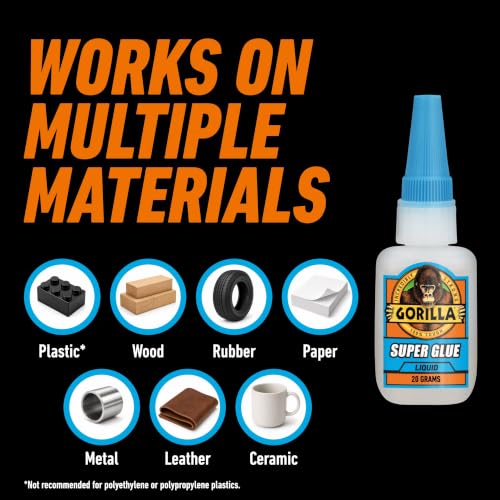 Gorilla Super Glue 20 g - All Purpose, Fast Setting, Clear (1) 20g