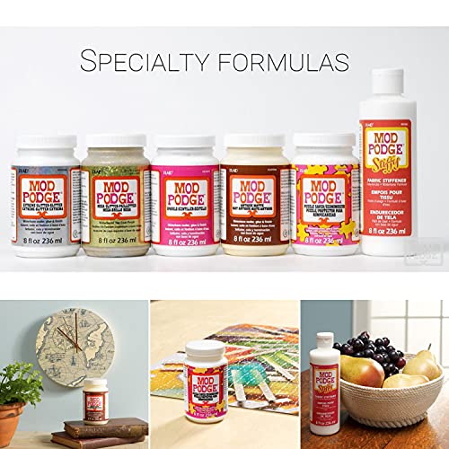 Mod Podge Puzzle Saver 8 oz (Pack of 1) - White, Quick-Dry Decoupage Glue & Sealer