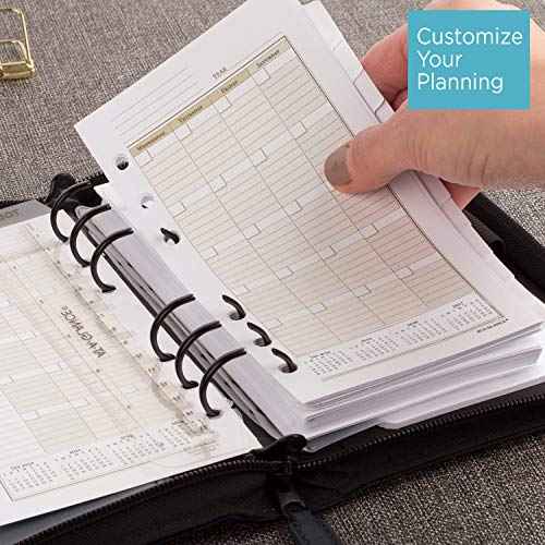 AT-A-GLANCE Faux Leather Undated Starter Set, 6-Ring, 3-3/4" x 6-3/4, Portable Size, Black (033-0240-05)