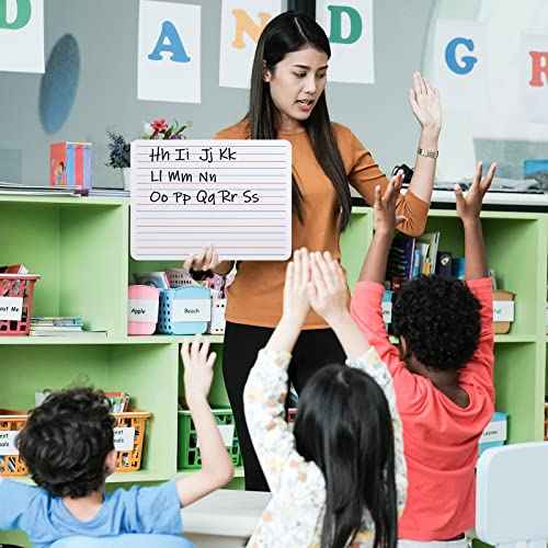 24 Pack 9"x12" Small White Board Dry Erase Board with Lines Doubled Sided White Boards for Students Mini Whiteboard Eraser Included Lined White Board Lap Board for Classroom Students Teachers Kids