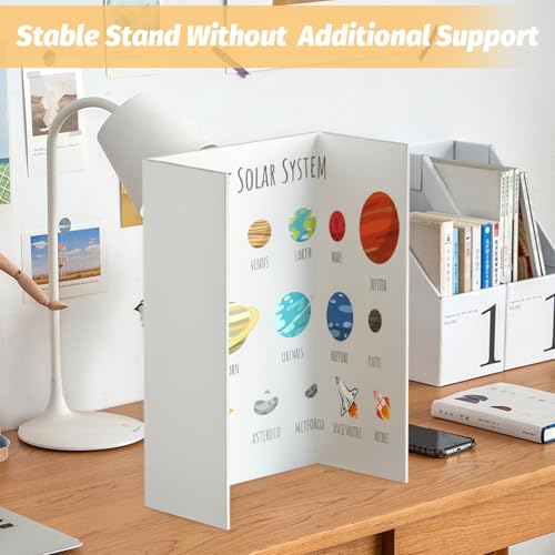 Ndsox 3 Pack 24 x 16 Inch White Trifold Foam Board for School & Business Displays