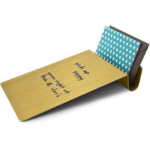 Three by Three Seattle 5.5 x 9 Inch to.do Dry Erase Board with Marker for Memos, Lists, and More in Office, Home, Classroom, and Event Spaces (2 Pack, Golden)