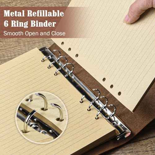 10 Pack PU Leather Journal Notebook, Refillable Journal Bulk, Vintage Travel Journals for Writing, Gift Diary Journal for Women, Men, Girls, 100GSM Lined Paper, Each 160 Pages & 2 Pockets (A6, 5"x7" )