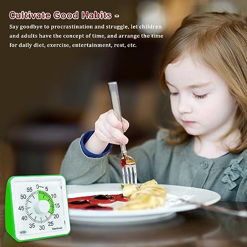 Kids Visual Timer 60-Minute Classroom Timer with Green Disc, Time Management Tool