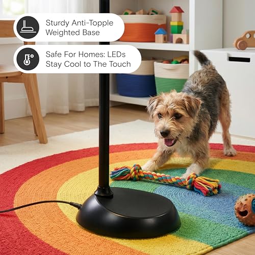 Brightech Litespan LED Floor Reading Lamp - Black, Adjustable Gooseneck