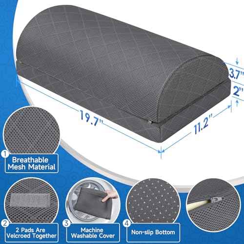 Foot Rest,Desk & Gaming Accessories,Foot Rest for Under Desk at Work,Comfortable Footrest with 2 Adjustable Heights & Removable Cover, Office Desk Accessories£¨Gray-20 in£©