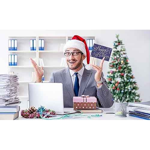Better Office Products 50 Pack Happy Holidays Cards with Silver Foil Accents, 5" x 7", High Gloss, Interior Greeting, with 50 Envelopes, Christmas Cards, New Years Cards, 50 Count Boxed Set