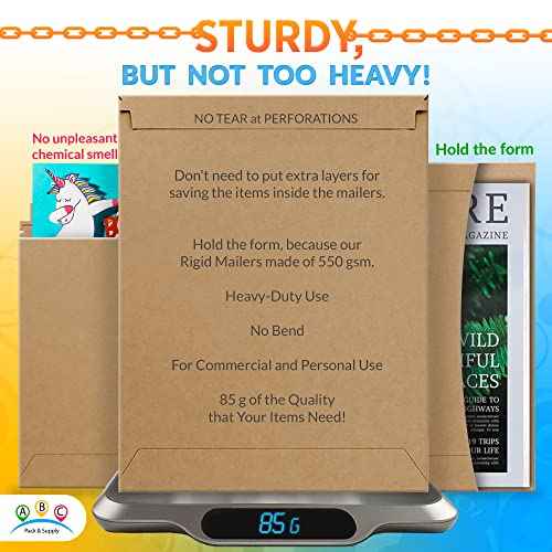 ABC PACK & SUPPLY Brown Rigid Mailers, 13 x 18 Inches. Pack of 10 Photo Mailer Envelopes. Flat Cardboard Mailers Self-Seal. Sturdy Cardboard Photo Envelope. Recyclable Hard Shipping Envelopes