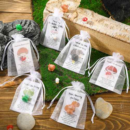 Fumete 100 Set Christmas Employee Appreciation Gifts Bulk Coworker Team Thank You Gift Positive Resin Animal Desk Pet Motivation Pun Note Cards Rad Tech Week Nurse Practitioner OR Nurse Pocket Favor