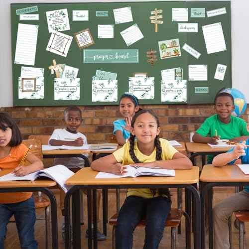 180 pcs Prayer Board Kit Christian Gift prayer board supplies for women Eucalyptus leaf Pray Gifts for Envelope Set Bible Verse Quotes Prayer Board Supplies DIY Wall Art for home office church school