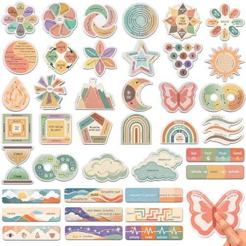 TOEMUR 150pcs Textured Sensory & Fidget Strips with Mindfulness Designs - Bulk Set, Variation A