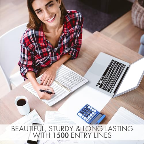 ZICOTO Sage Green Accounting Ledger Book - Undated Expense Tracker for Small Business