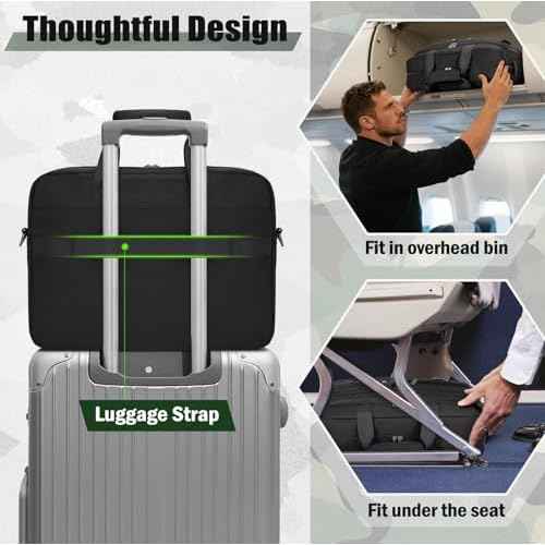 RAINSMORE Tactical Laptop Bag 15.6/17.3 Inch Laptop Briefcase Men Business Computer Bag Military Messenger Bag Work Office