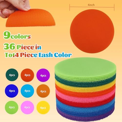 36 Pack Colorful Carpet Floor Markers - Reusable Yoga & Classroom Dots