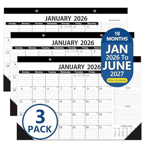 Desk Calendar 2026,January 2026 to June 2027,2026 Desk Calendar- 12x17",Calendar 2026-2027 as Office Calendar,Teacher 2026 Calendar (3 PACK)