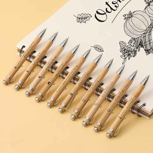 Mr. Pen- Bible Verse Retractable Bamboo Pen, 10 Pack, Black Ink, Christian Pens for Women Men, No Bleed Through, Ballpoint, Inspirational, Bulk